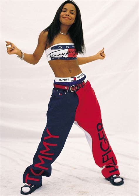 aaliyah pictures|aaliyah tommy hilfiger outfit.